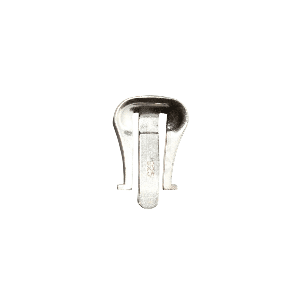 Earring Clips หัวเรียบโค้ง สลัก 925