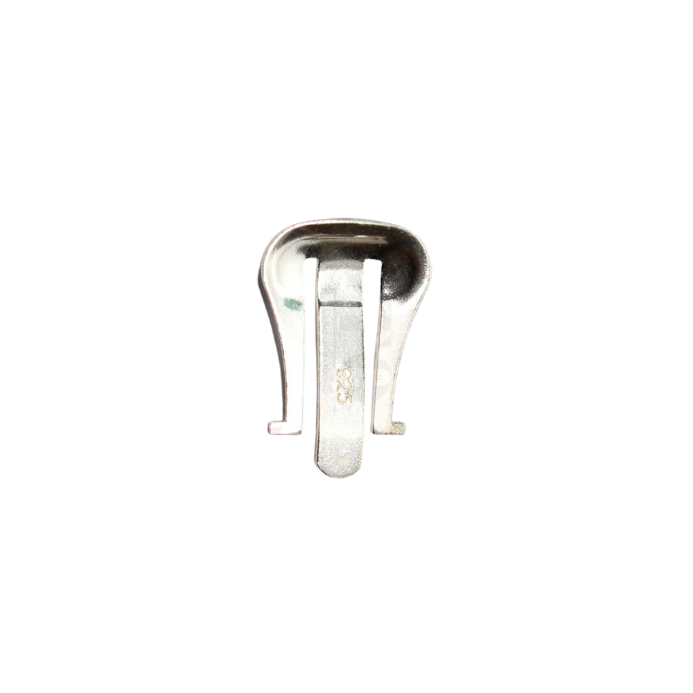 Earring Clips หัวเรียบโค้ง สลัก 925
