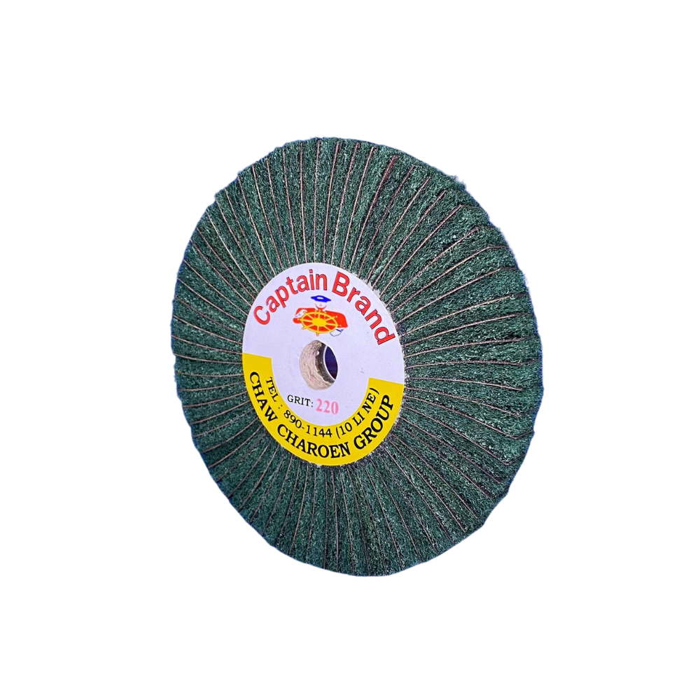 ลูกขัดสก๊อตไบรท์+ผ้าทราย 4"x10mm. Size 110x10 mm,hole 12mm